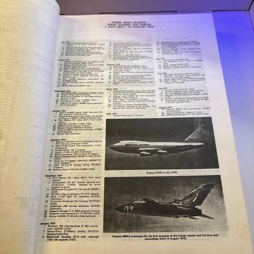 JANE'S ALL THE WORLD'S AIRCRAFT 1976-77 67th Year Yearbook Hardcover Book
